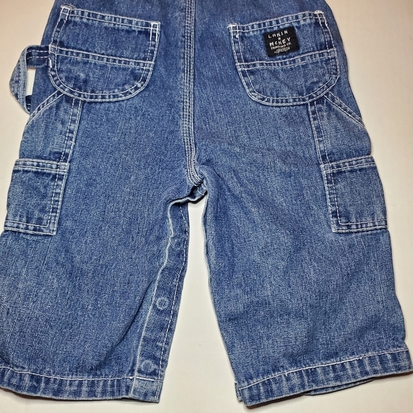 Lakin McKey Boy Girl 12M Denim Bib Overalls Carpenter Farm Ranch Toddler Vtg. - Picture 4 of 7